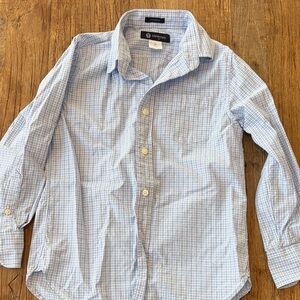 Crewcuts Kids Light Blue Checkered Button Down Shirt